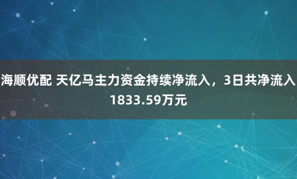 海顺优配 天亿马主力资金持续净流入，3日共净流入1833.59万元